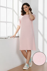 Zivame 2 Mile Fashion Knit Cotton Loungewear Dress - Pink Dogwood — thumbnail 2